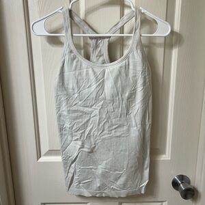 Lululemon Athletica white Striped Tank Top